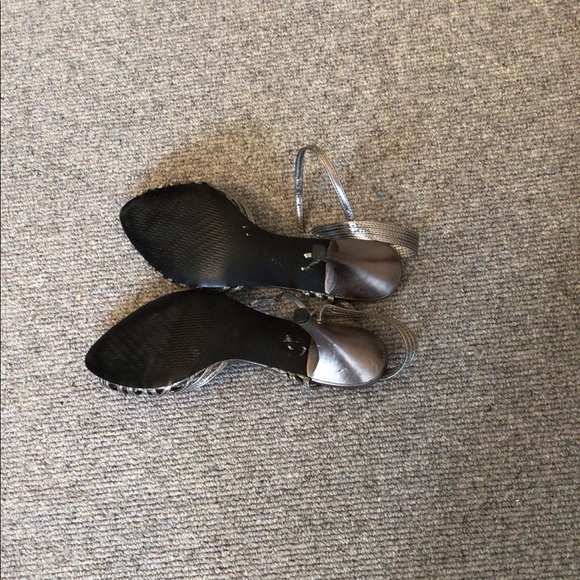 Zara Silver Heeled Dress Shoes Size 38 - Picture 6 of 6